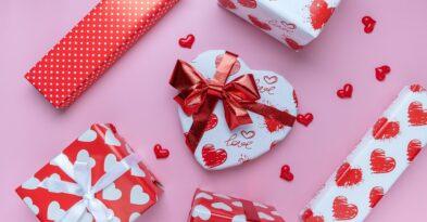 valentine, gifts, flat lay